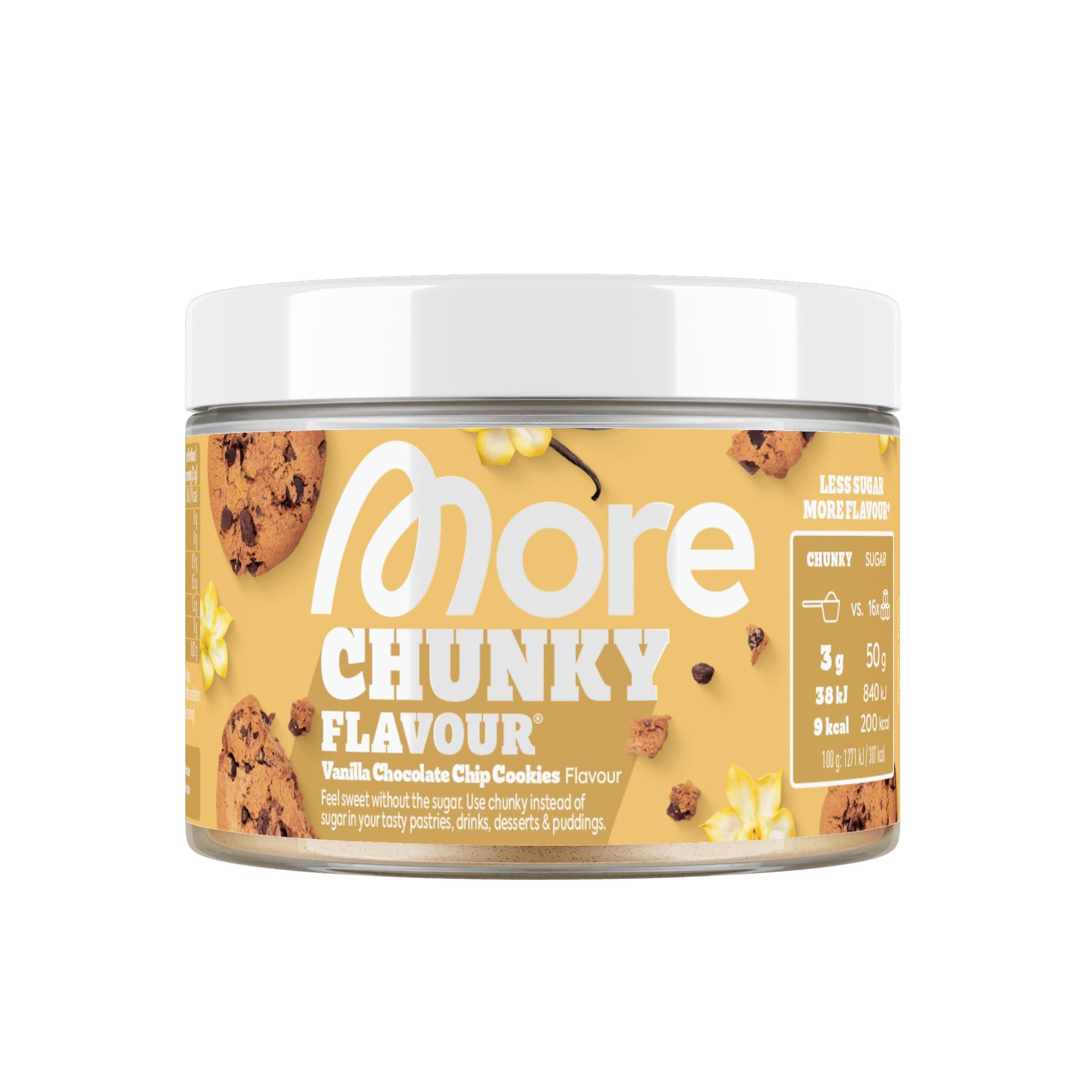 🍦 MORE Chunky Flavour – 150 г | Ванилова наслада | Веган вкусова добавка за сладки изкушения 🎯 Перфектен за овкусяване на йогурт, протеинови шейкове, овесени ядки, десерти и кафе | Минимално съдържание на захар и калории | Произведен в Германия - urmax